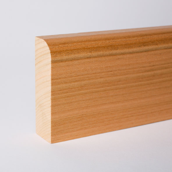 Massivholz-Sockelleiste mit abgerundet 80mm - Kirsche gelackt Massivholz-Sockelleiste mit abgerundet 80mm - Kirsche gelackt