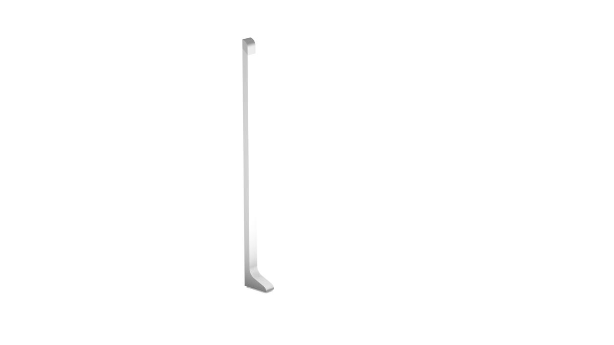 Endstück links für Aluminium-Sockelleiste für Klebemontage 100mm - Silber