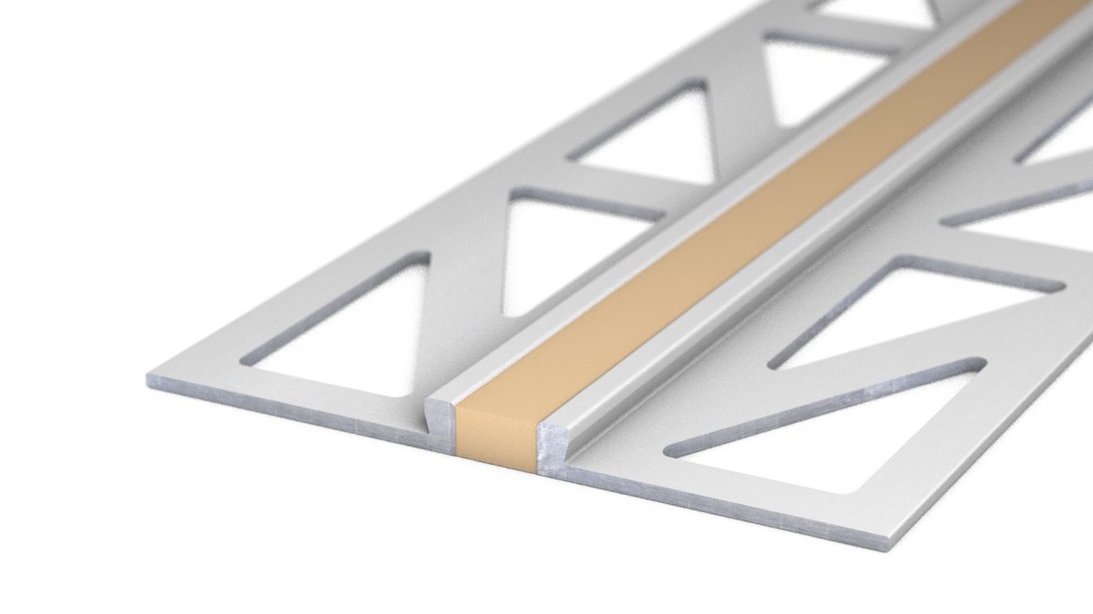 Aluminium-Dehnfugenprofil - Silikon-Fuge - für 2,5mm Beläge - Beige 3m Aluminium-Dehnfugenprofil - Silikon-Fuge - für 2,5mm Beläge - Beige 3m