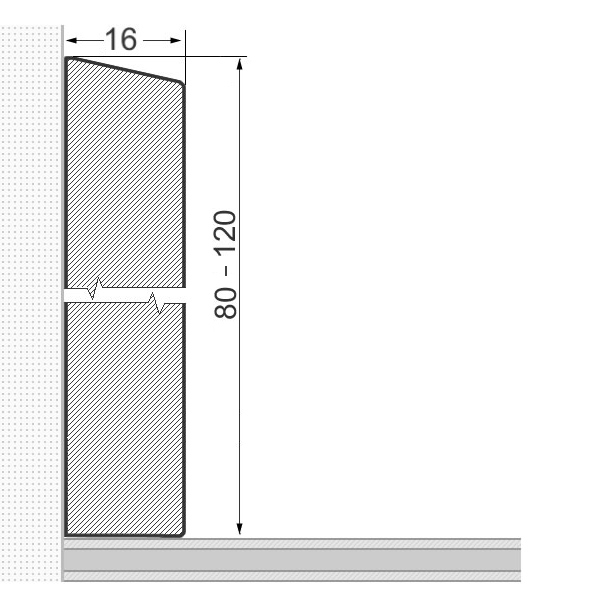 24 lfm Massivholz-Sockelleisten abgeschrägte Vorderkante 80 x 16 mm - Eiche geölt