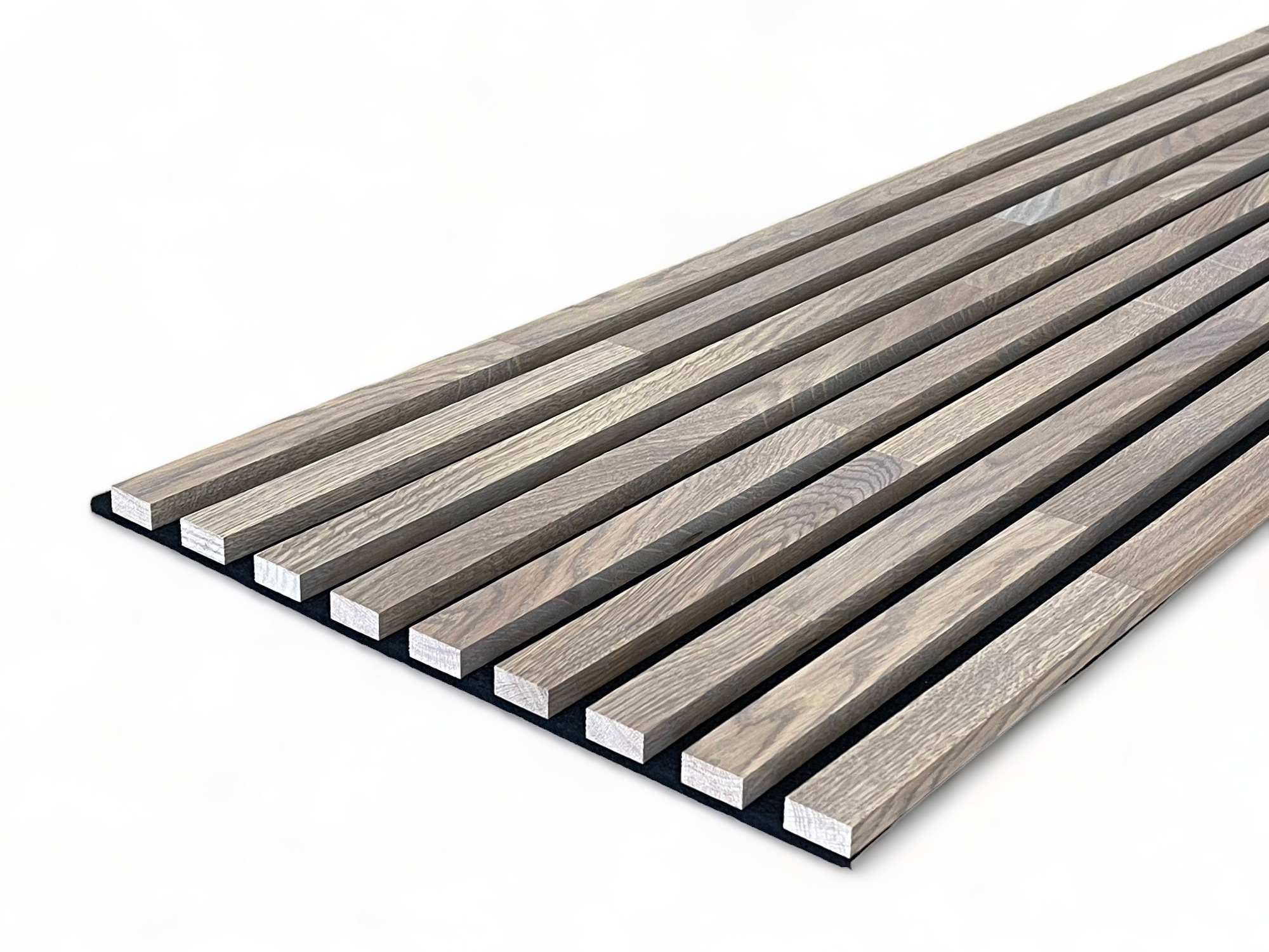 Massivholz Akustikpaneele 2600 x 400 mm Eiche natur - Glacier Grey Massivholz Akustikpaneele 2600 x 400 mm Eiche natur - Glacier Grey