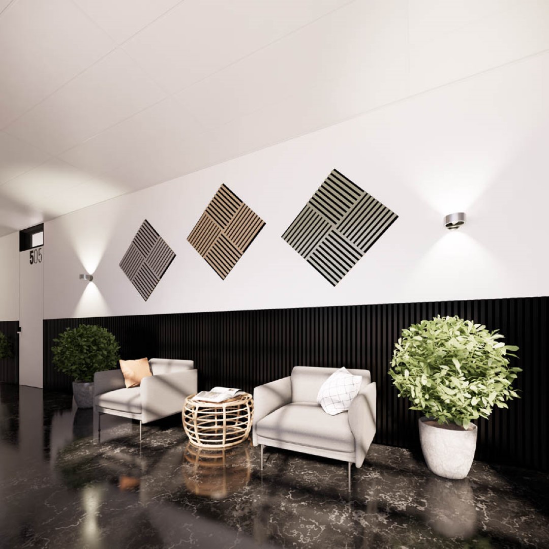 Acoustic+ Akustikpaneel Nordic 400 x 400 mm - Akustikfilz Schwarz