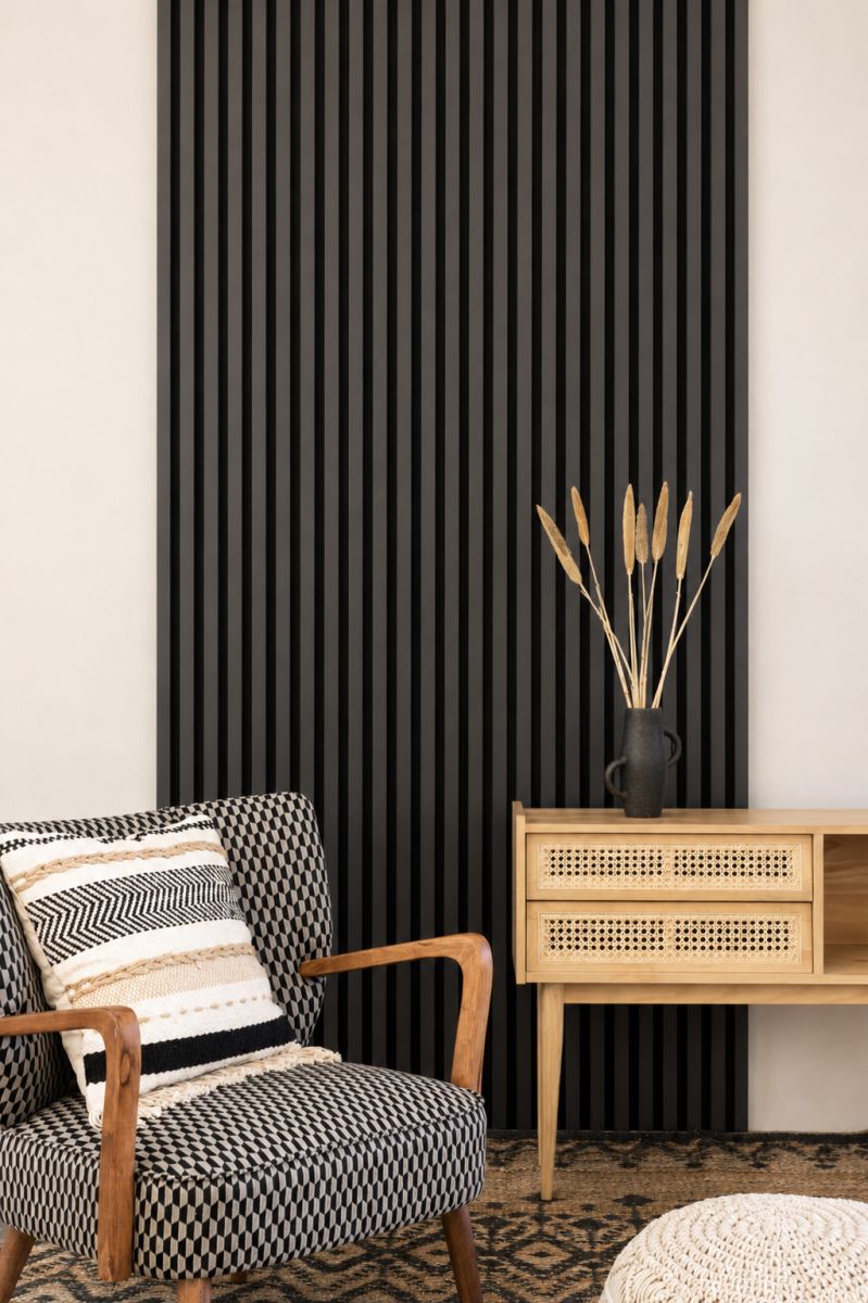 Acoustic+ Akustikpaneel Grau-Anthrazit 2400 x 600 mm - Akustikfilz Schwarz