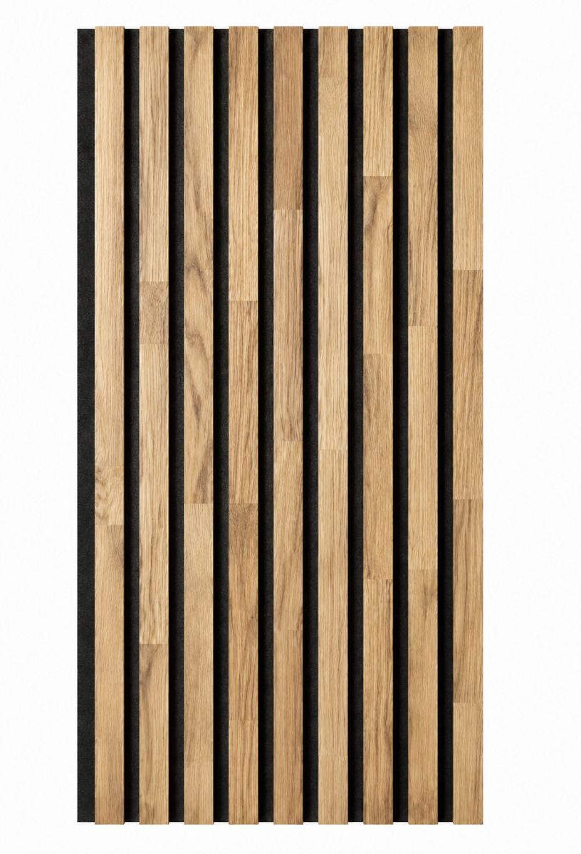 Acoustic+ Massivholz Akustikpaneel Schwarz 800 x 400 mm - Eiche Natur - Geölt