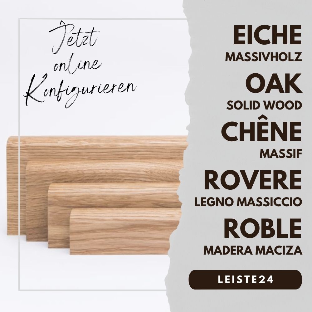 Massivholz Sockelleisten-Konfigurator Eiche Natur Massivholz Sockelleisten-Konfigurator Eiche Natur