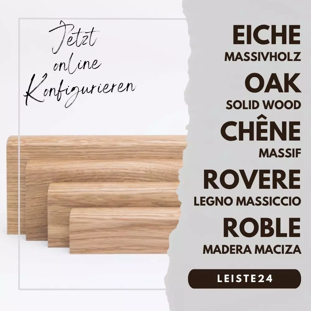 Massivholz Sockelleisten-Konfigurator Eiche Natur