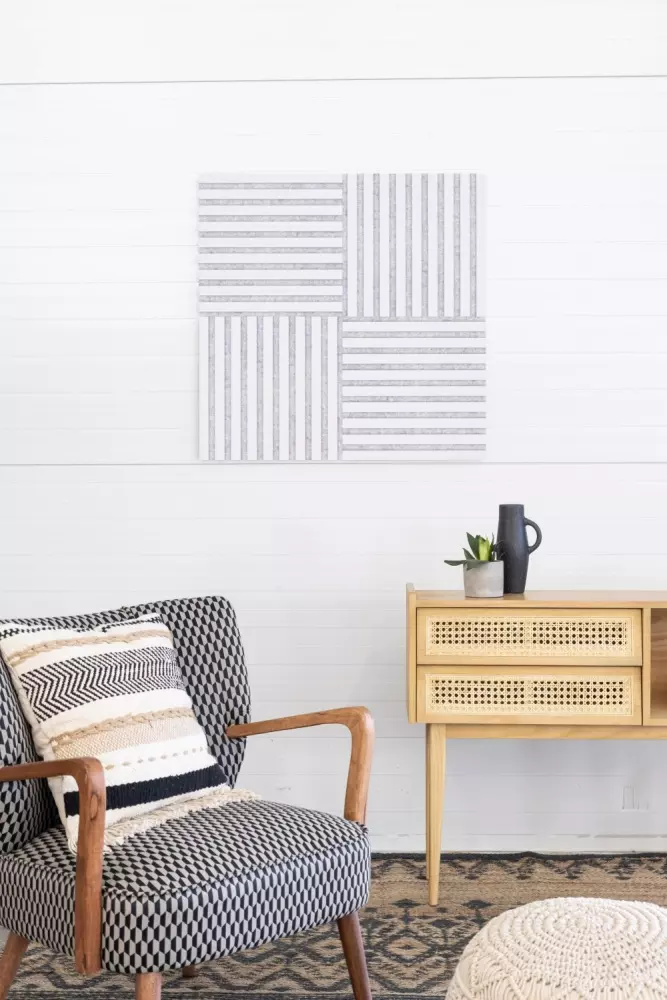 Akustikpaneel 400 x 400 mm Rose - Akustikfilz Grau - Wandverkleidung