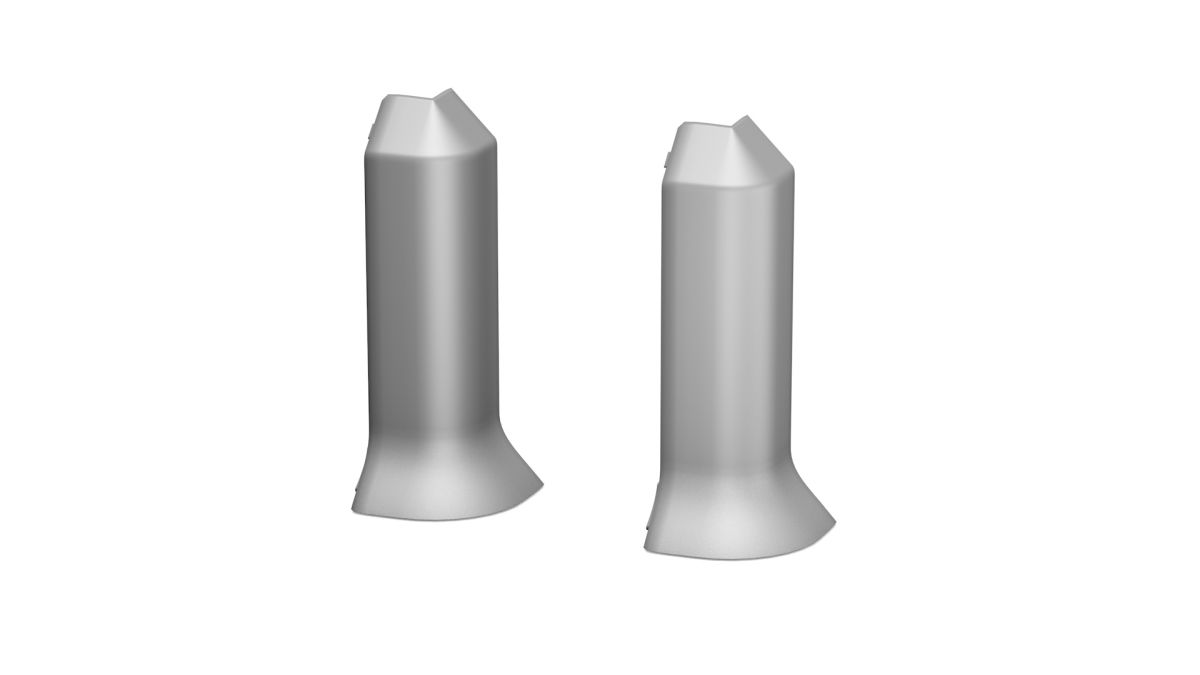 Prinz Außenecken - Kunststoff. Für Hartschaum-Sockelleiste 60 mm. - Nr. 811 - Silber