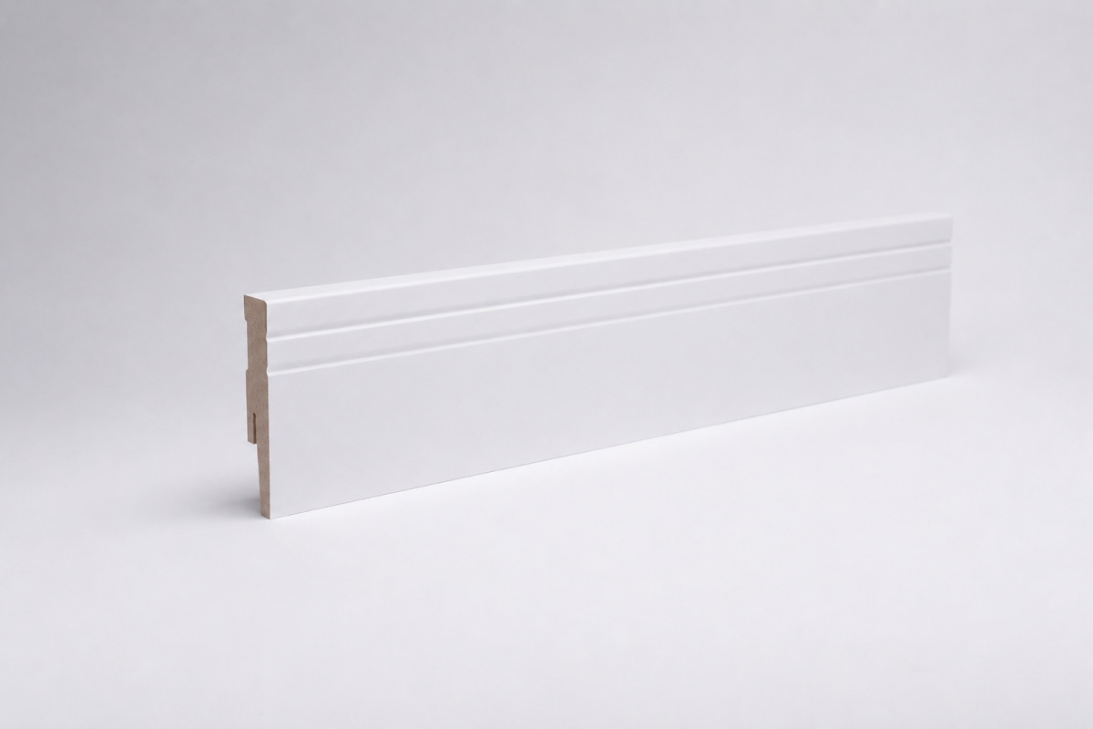 Sockelleiste Cottbusser Profil 80 mm MDF - Weiß