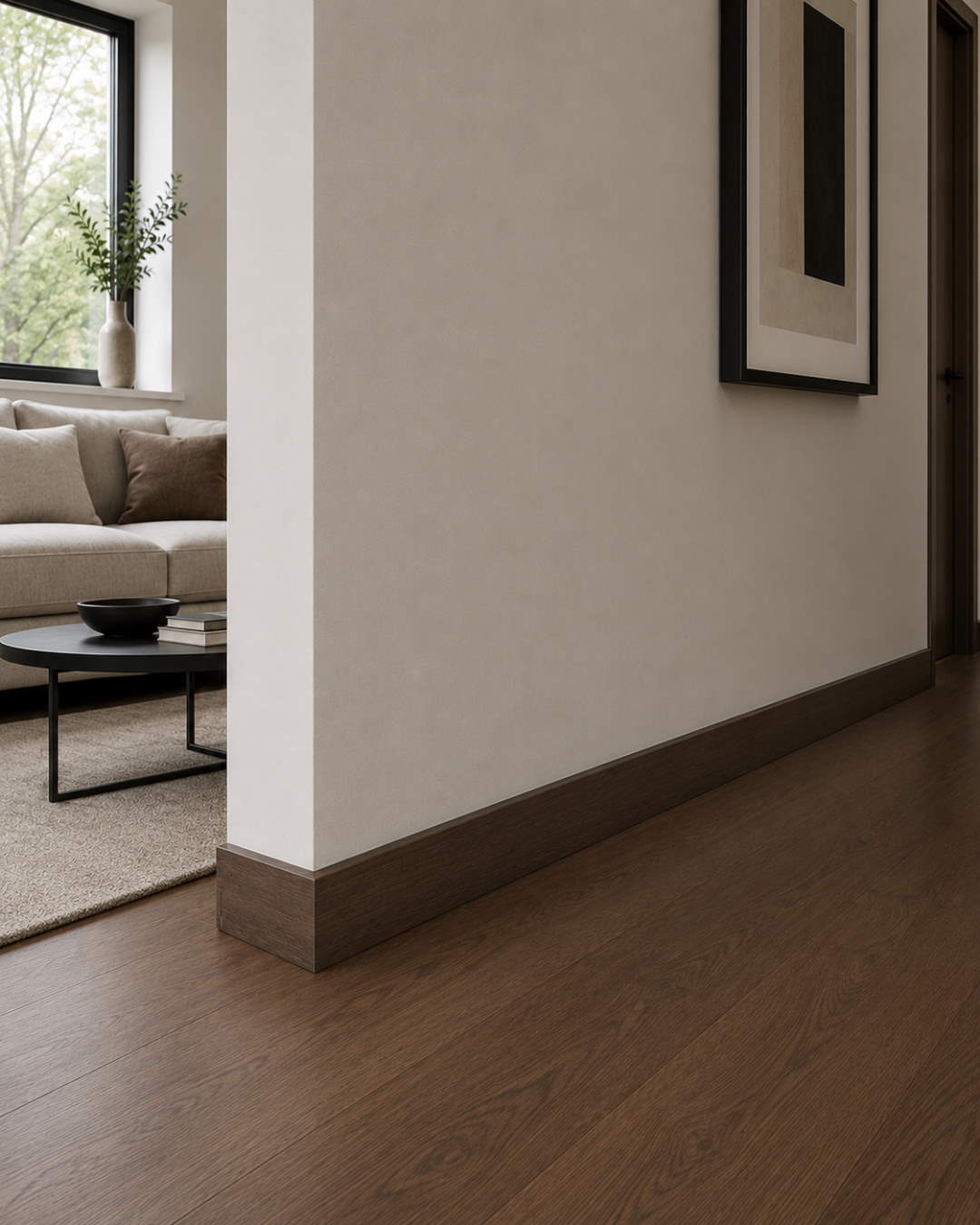 Sockelleiste mit Holzoptik 60 mm Eiche dunkel