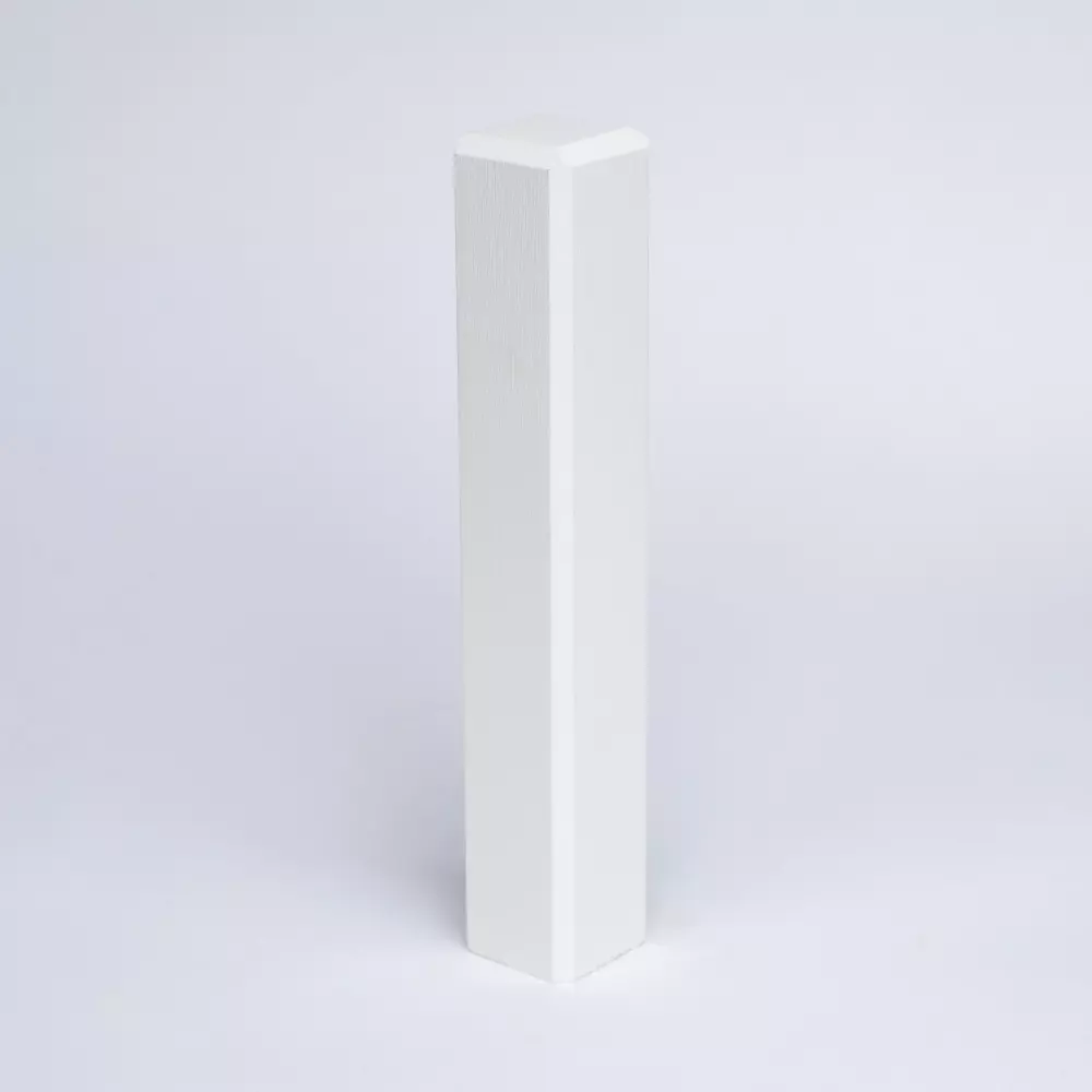 Massivholz Universal-Eckblock 125mm Weiß Lackiert RAL9010 - mit Fase