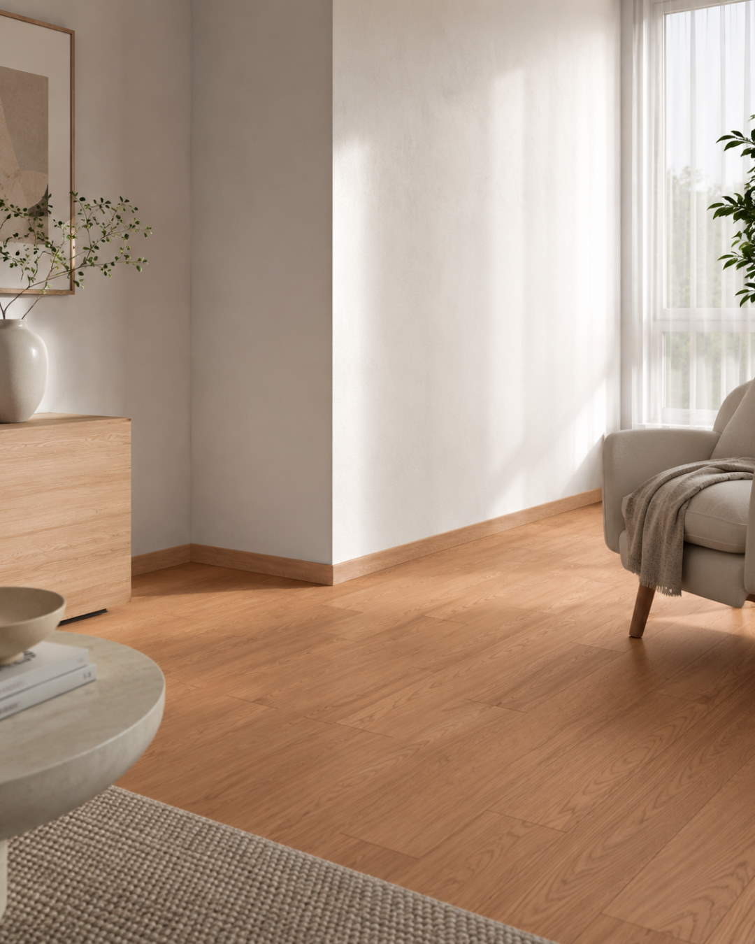 Sockelleiste mit Holzoptik 60 mm Erle / Wildkirsche