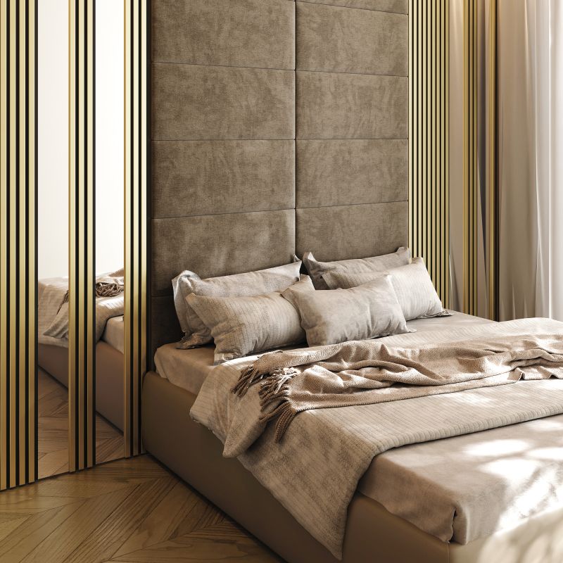 Akustikpaneel 2600 x 400 mm Gold - Akustikfilz  Schwarz - Wandverkleidung Akustikpaneel 2600 x 400 mm Gold - Akustikfilz  Schwarz - Wandverkleidung