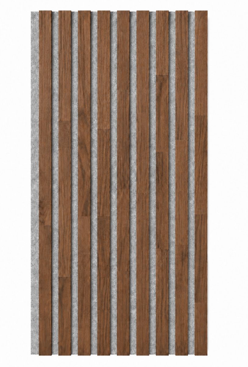 Acoustic+ Massivholz Akustikpaneel Grau 2600 x 400 mm - Eiche Natur - Coffee Brown