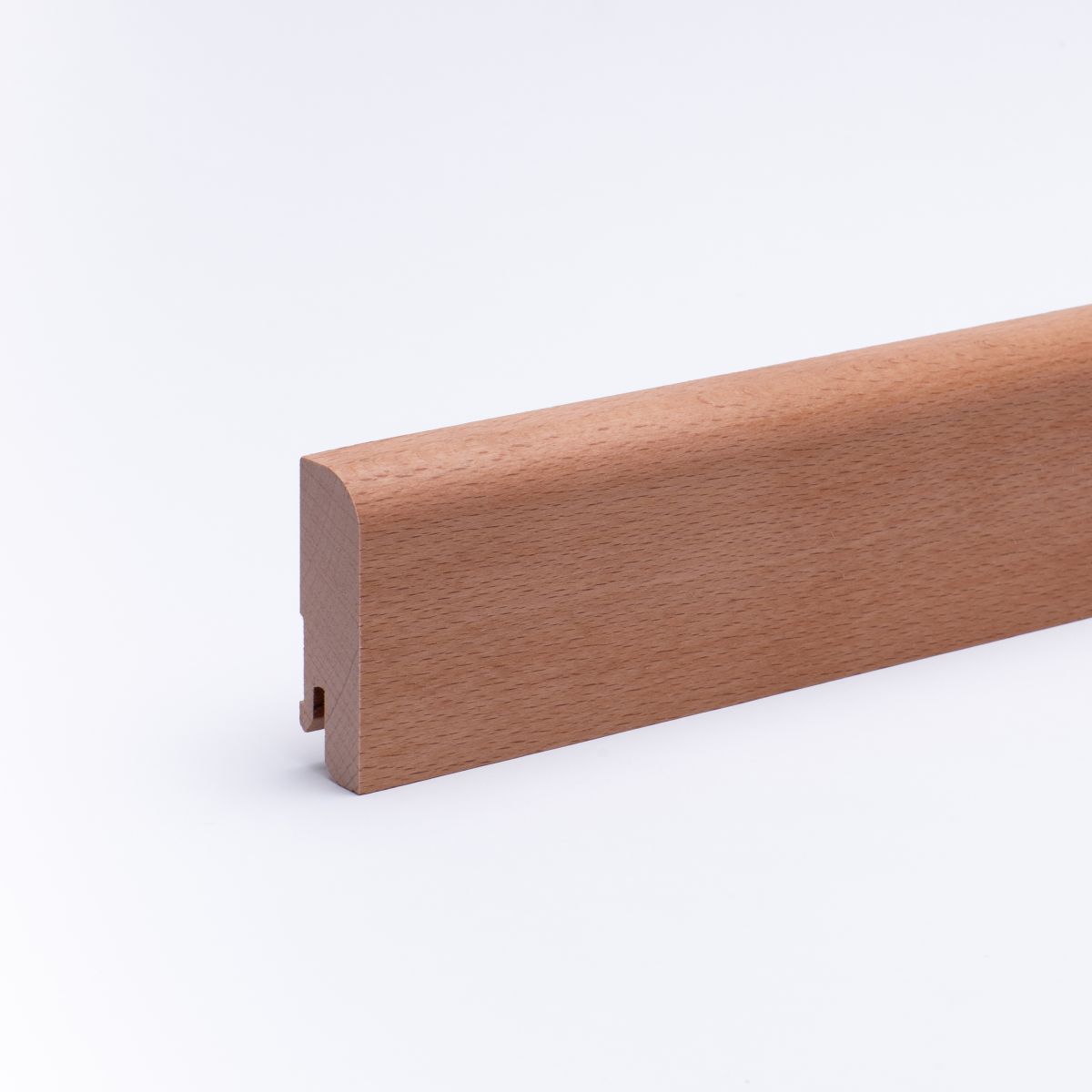 Massivholz-Sockelleiste 60mm abgerundet - Buche geölt Massivholz-Sockelleiste 60mm abgerundet - Buche geölt