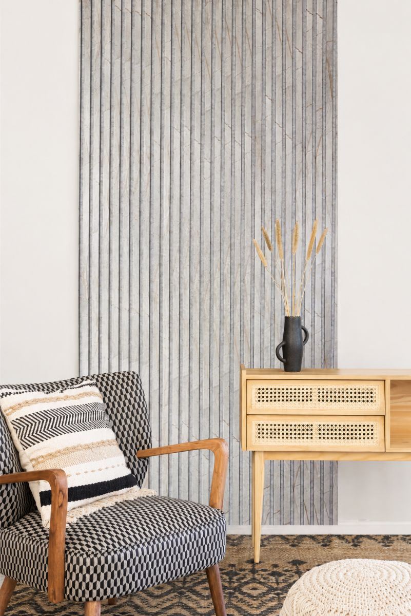 Acoustic+ Akustikpaneel Golden Stone 2400 x 600 mm - Akustikfilz Grau