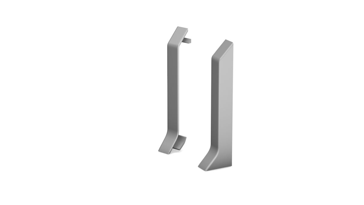 Prinz Endstücke - Kunststoff. Für Hartschaum-Sockelleiste 60 mm. - Nr. 811 - Silber