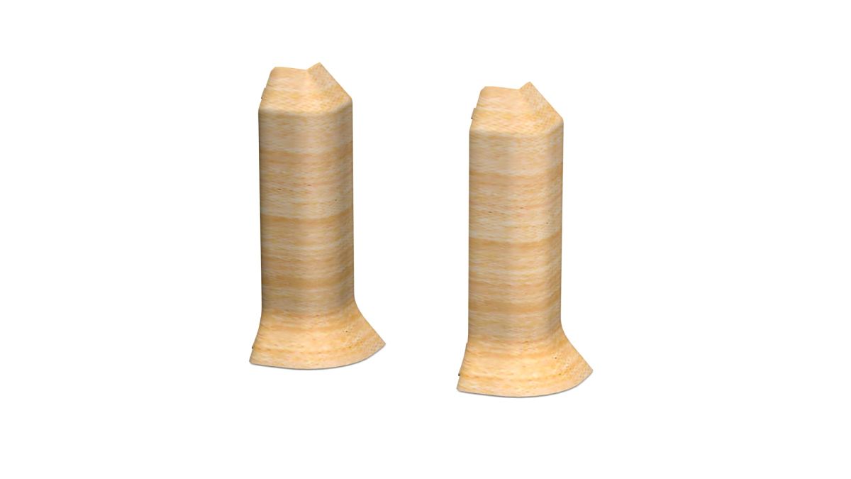 Prinz Außenecken - Kunststoff. Für Hartschaum-Sockelleiste 60 mm. - Nr. 811 - Ahorn