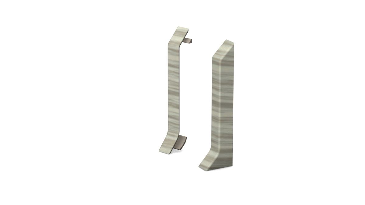 Prinz Endstücke - Kunststoff. Für Hartschaum-Sockelleiste 60 mm. - Nr. 811 - Eiche grau