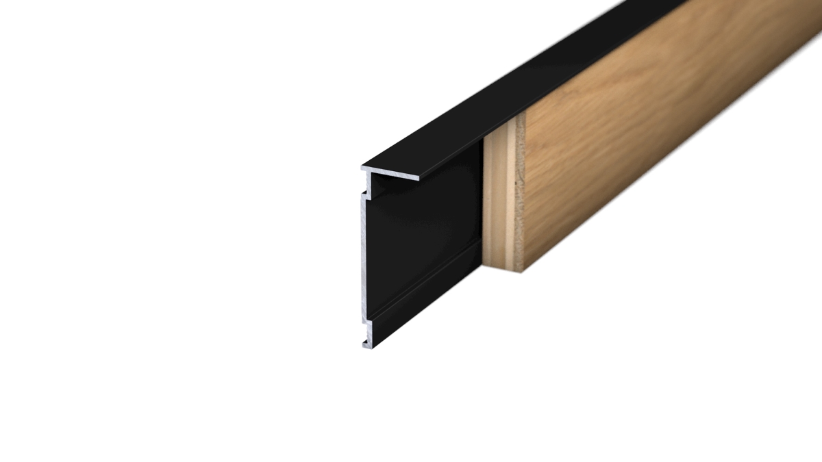 Prinz Winkel-Sockelleiste 23,5 x 60 mm - Nr. 390 - Schwarz RAL 9005 - 400 cm