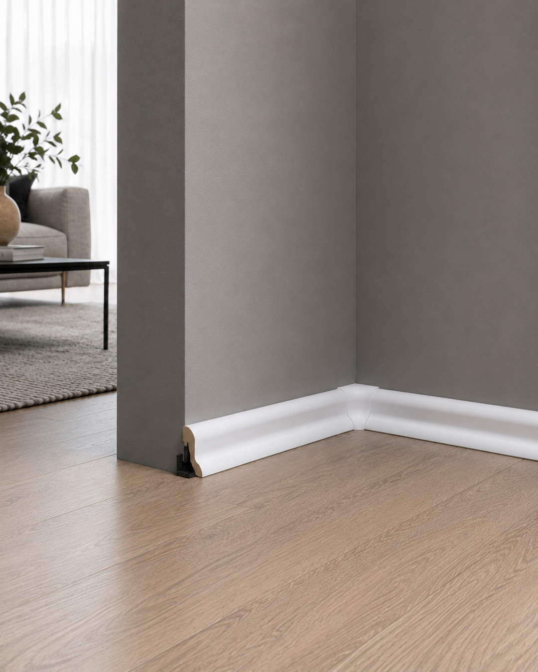 Dekor-Sockelleiste 40 mm weiß ähnlich RAL 9016