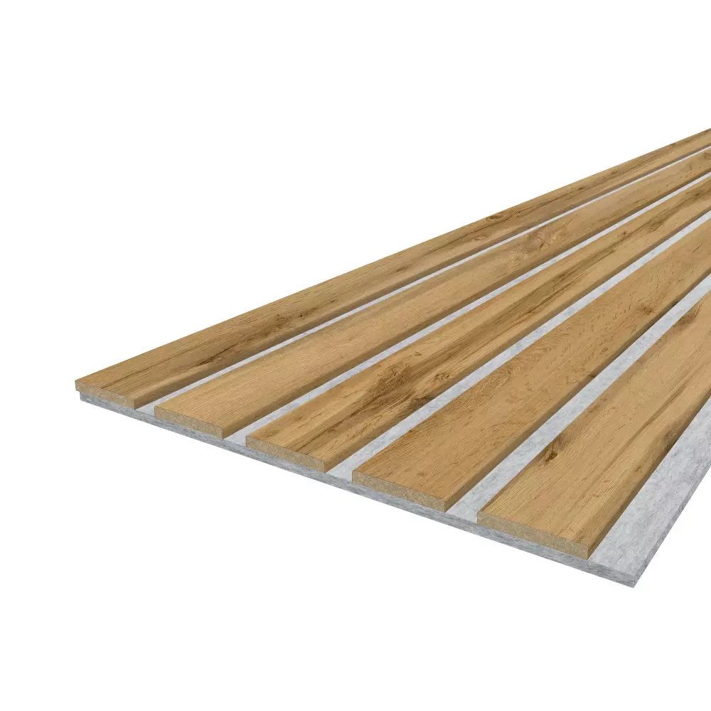 Muster LX - Wildeiche - Akustikfilz Grau