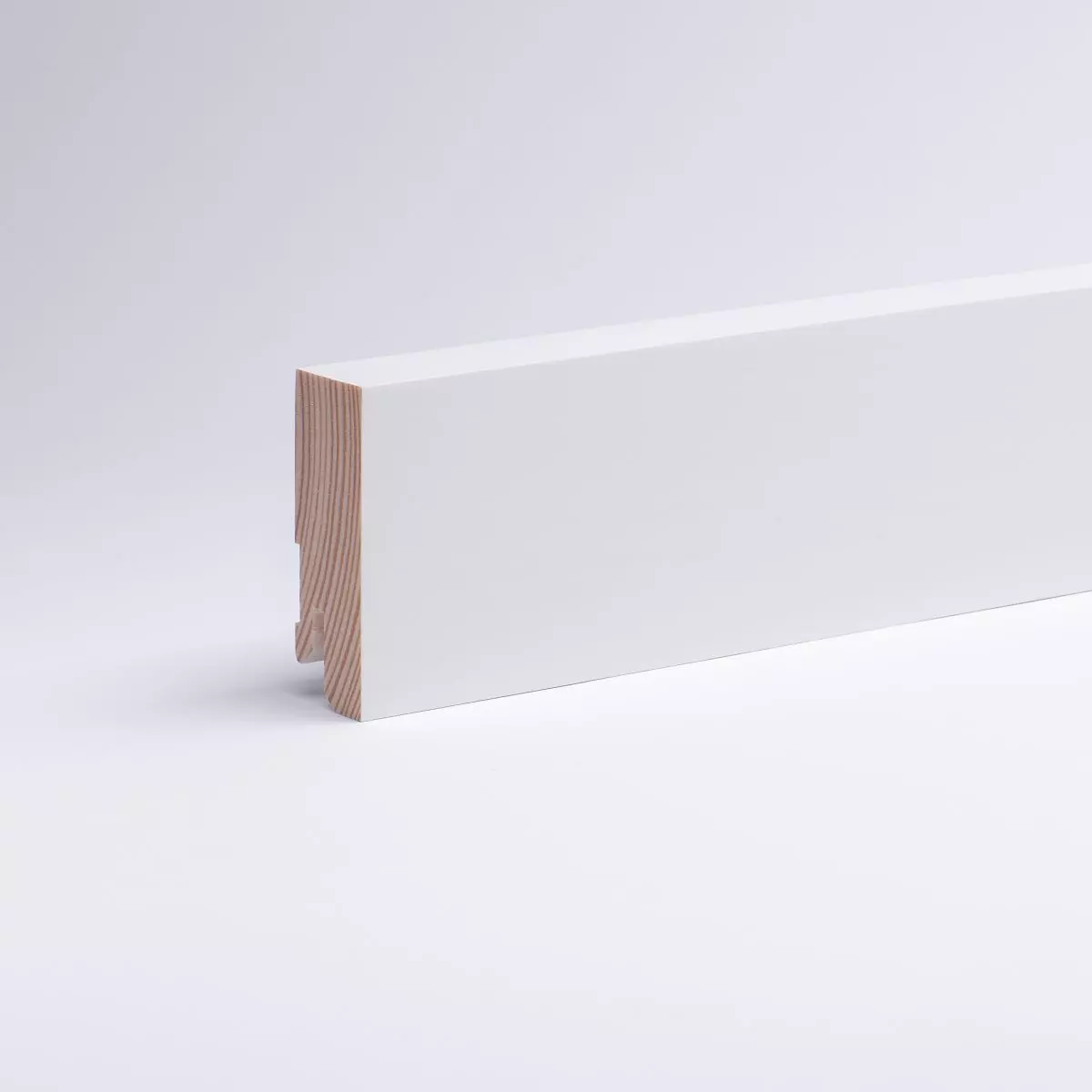 Vierkant Massivholz-Sockelleisten 60 mm - Weiß - RAL 9010