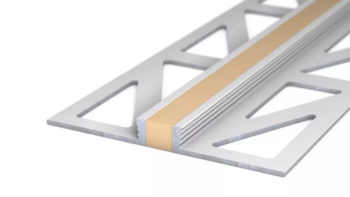 Aluminium-Dehnfugenprofil - Silikon-Fuge - für 4,5mm Beläge - Beige 3m