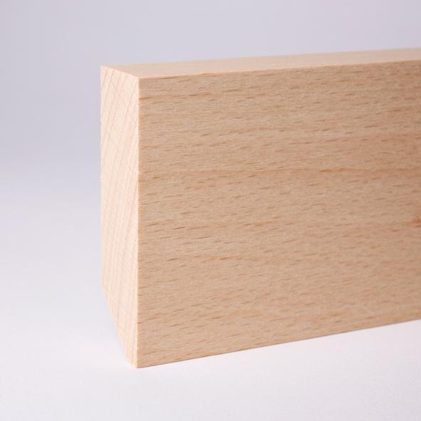Vierkant Massivholz-Sockelleiste 60mm - Buche roh