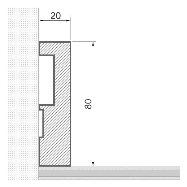 Vierkant Massivholz-Sockelleiste 80mm - Buche geölt
