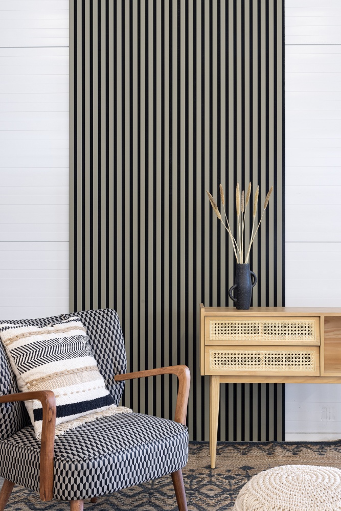 Akustikpaneel 3000 x 400 mm Olive - Akustikfilz Schwarz - Wandverkleidung Akustikpaneel 3000 x 400 mm Olive - Akustikfilz Schwarz - Wandverkleidung