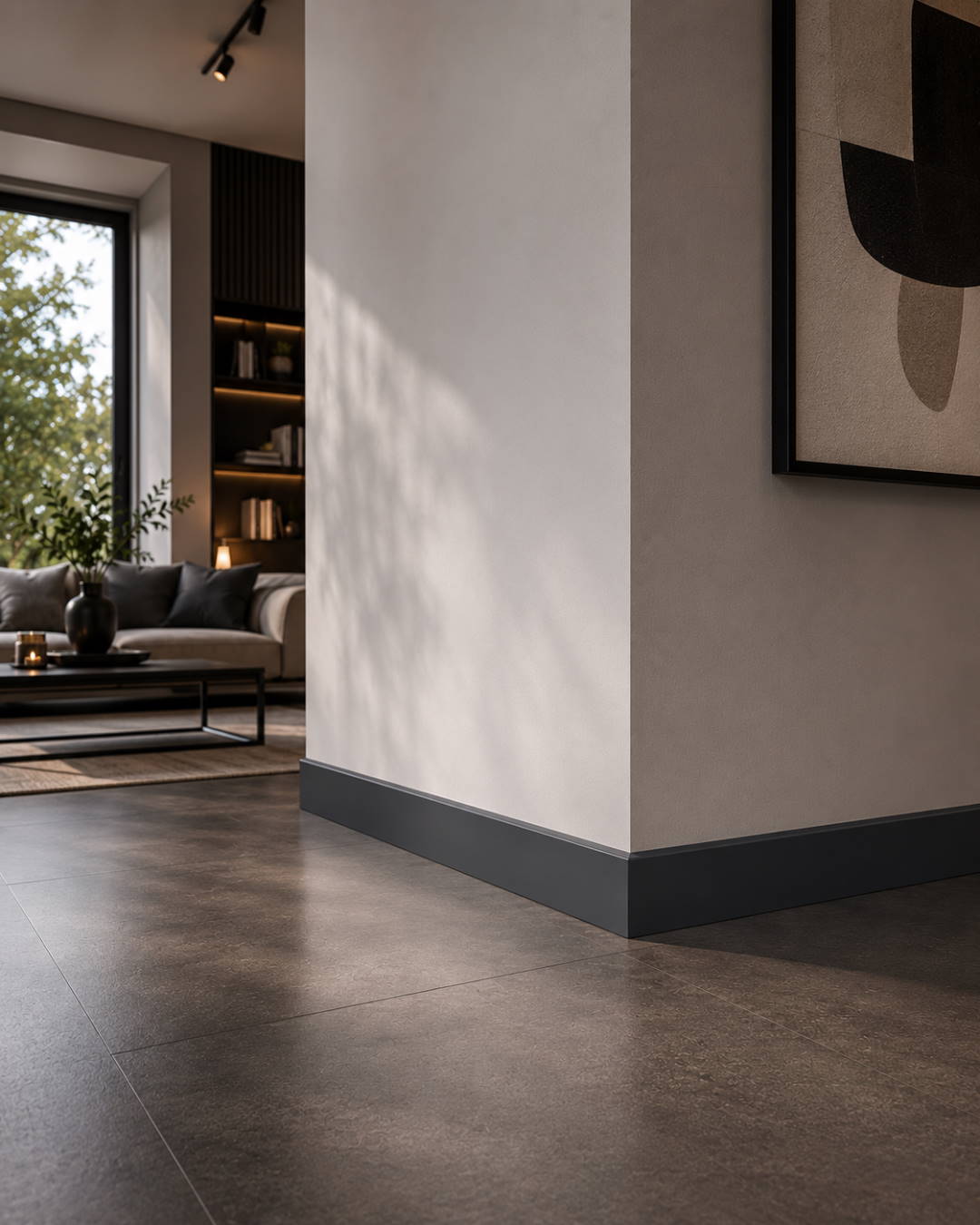 Dekor-Sockelleiste 60 mm Grau / Anthrazit