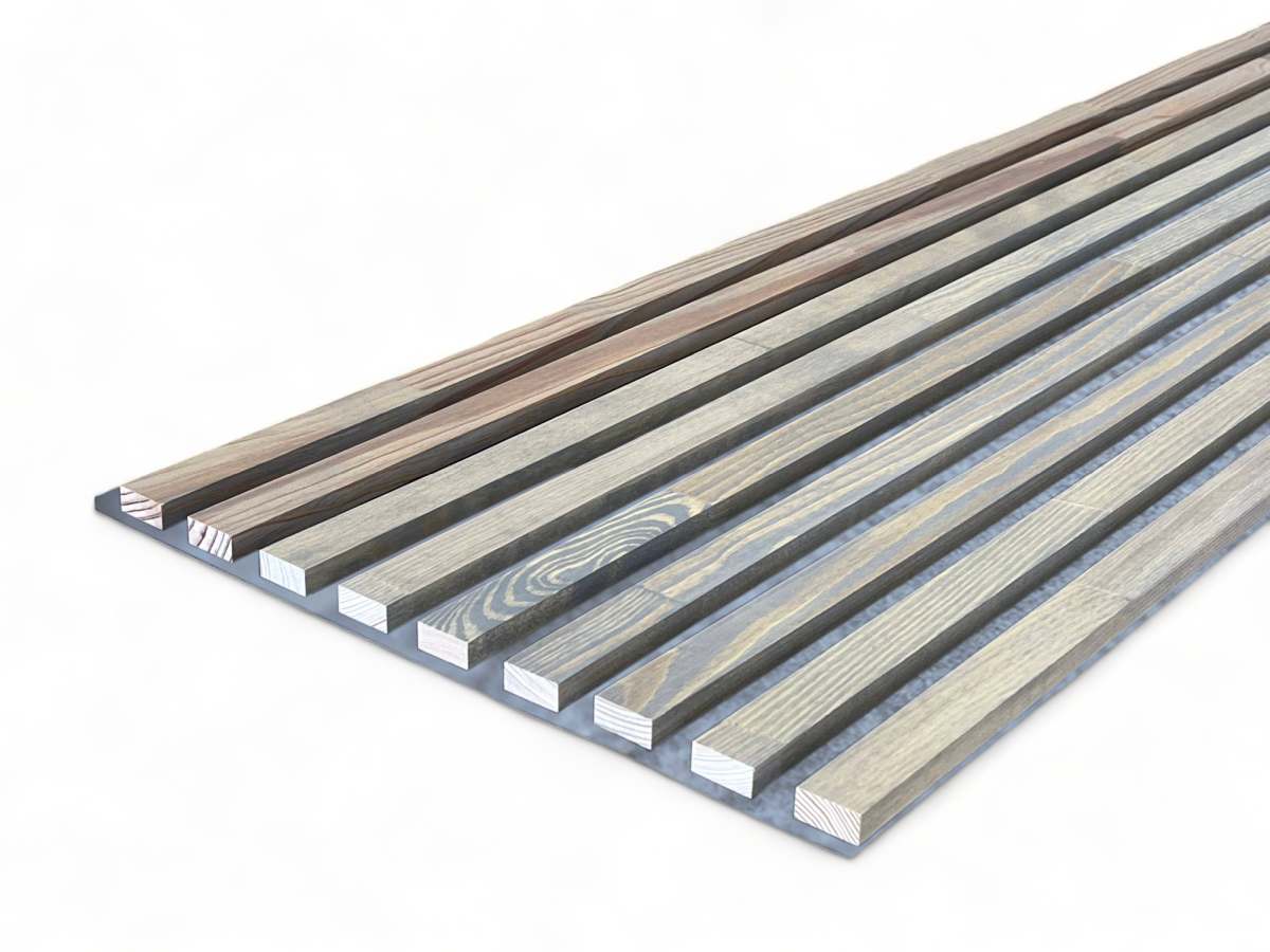 Massivholz Akustikpaneele Grau 2600 x 400 mm Kiefer - Glacier Grey