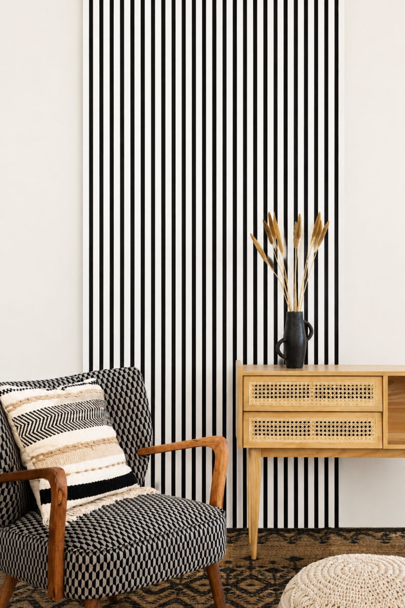 Acoustic+ Akustikpaneel Weiß 2400 x 600 mm - Akustikfilz Schwarz