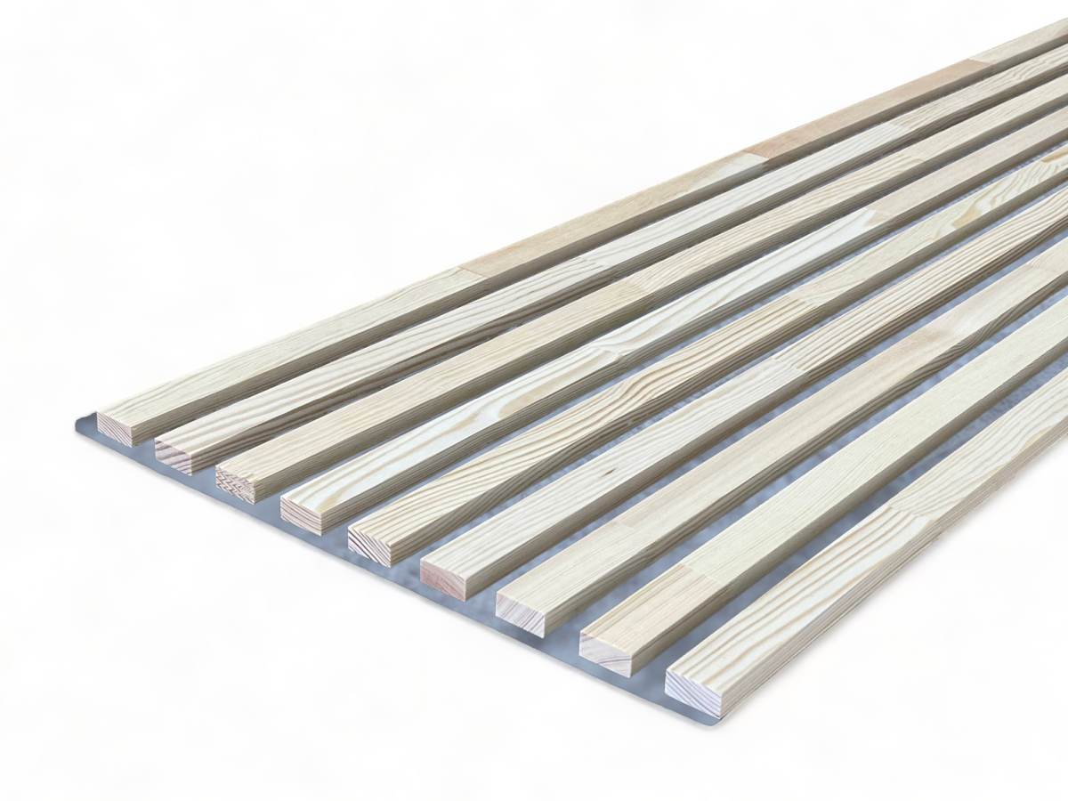 Acoustic+ Massivholz Akustikpaneel Grau 2600 x 400 mm - Kiefer - Unbehandelt