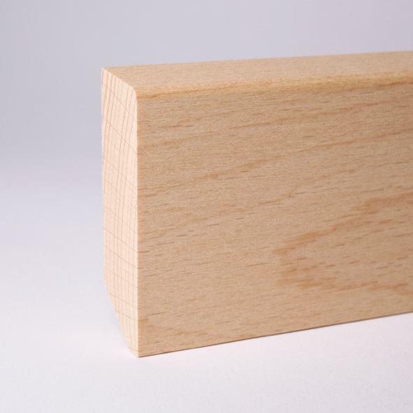Massivholz-Sockelleiste 40mm abgeschrägt - Buche roh