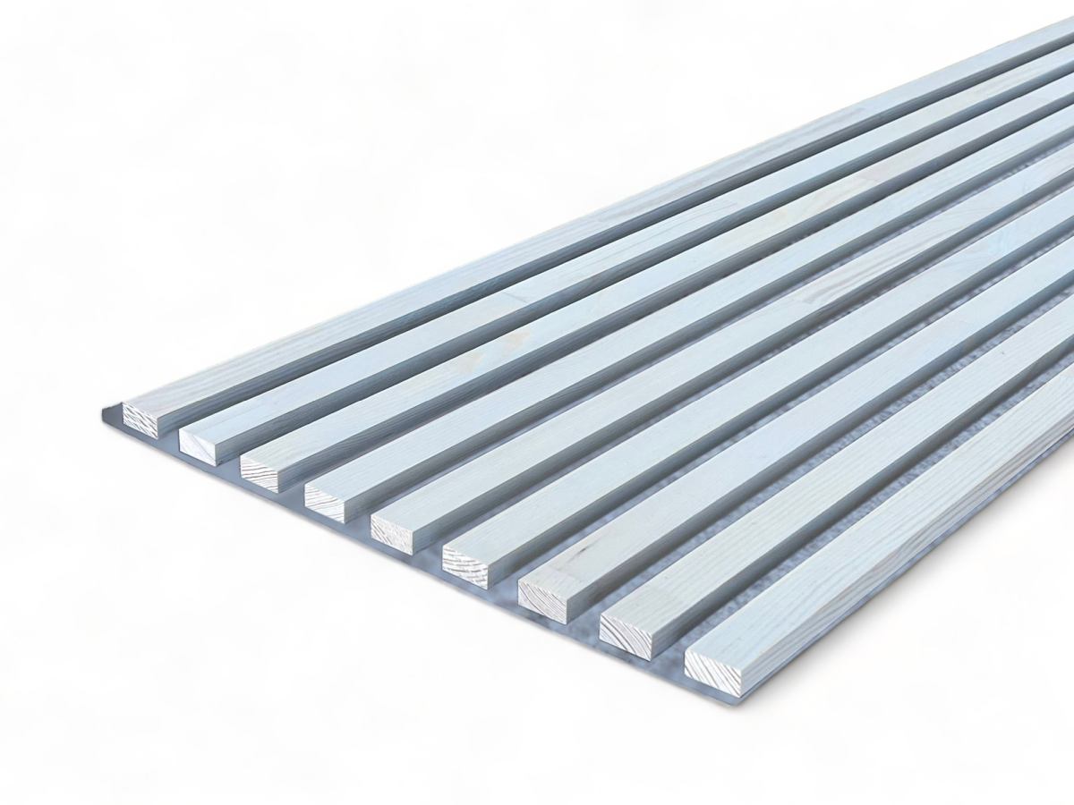 Acoustic+ Massivholz Akustikpaneel Grau 2600 x 400 mm - Kiefer - Moon White