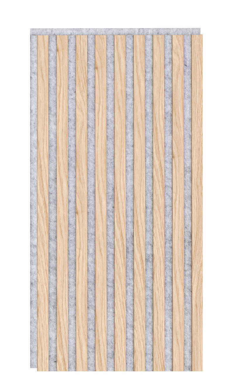 Akustikpaneel 800 x 400 mm Eiche natur - Akustikfilz Grau - Wandverkleidung Akustikpaneel 800 x 400 mm Eiche natur - Akustikfilz Grau - Wandverkleidung