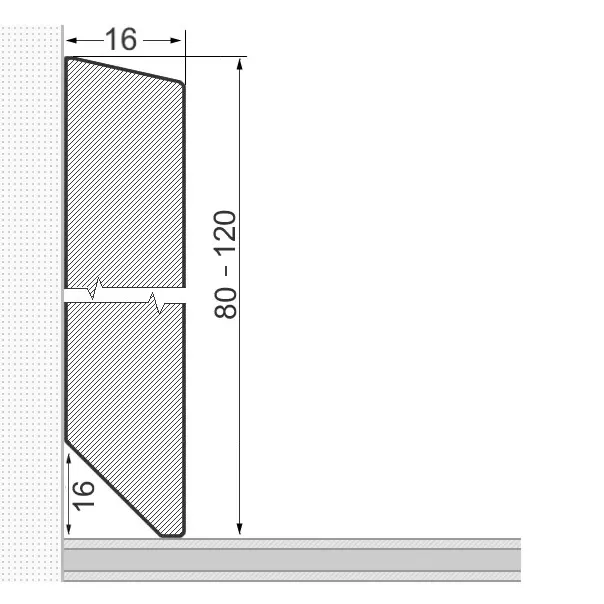 Massivholz-Sockelleiste 100x16mm abgeschrägt - Eiche geölt