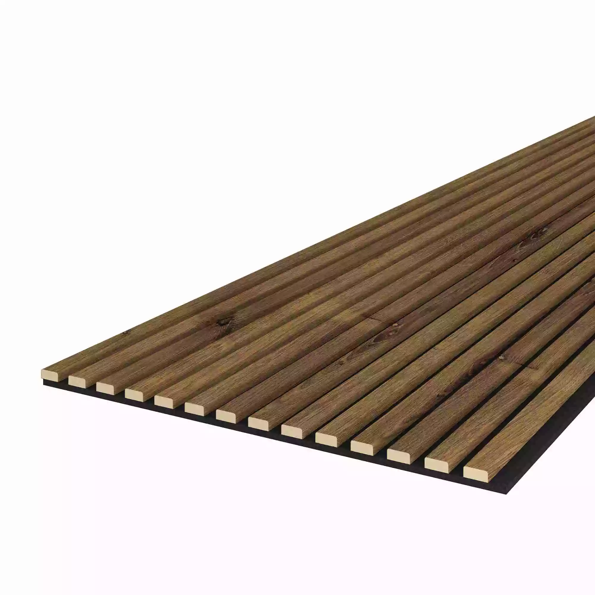 Akustikpaneel 2400 x 600 mm Eiche rustikal - Akustikfilz  Schwarz - Wandverkleidung