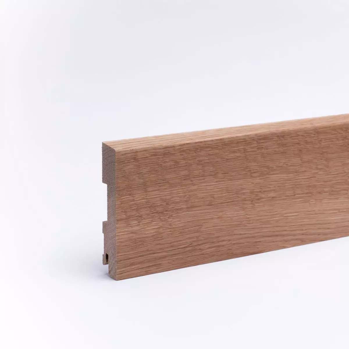 Massivholz Sockelleiste abgeschrägt 120mm - Eiche geölt
