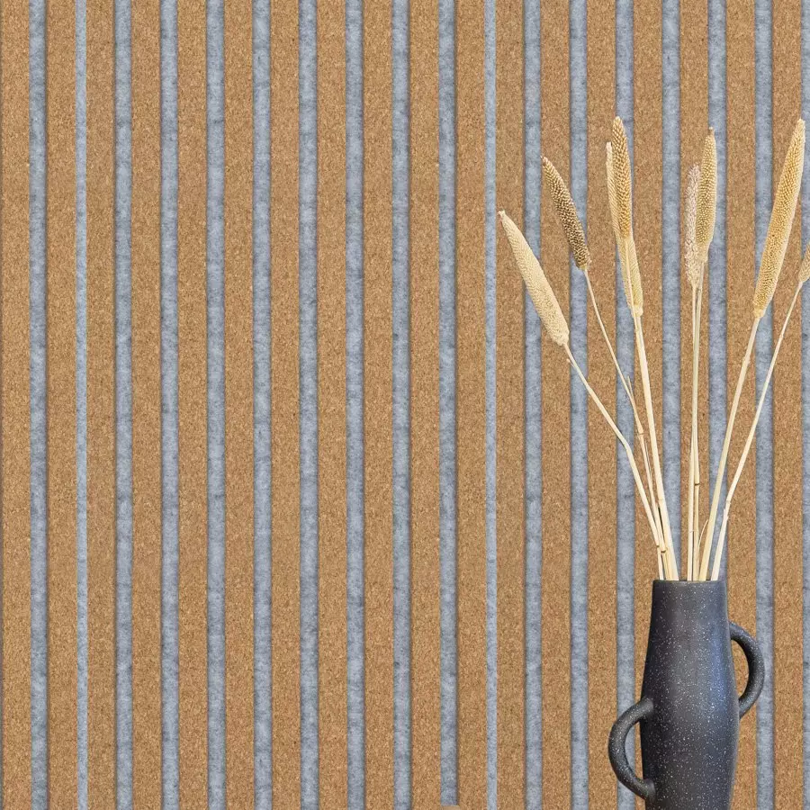 Muster - Premium Kork fein - Akustikfilz Grau