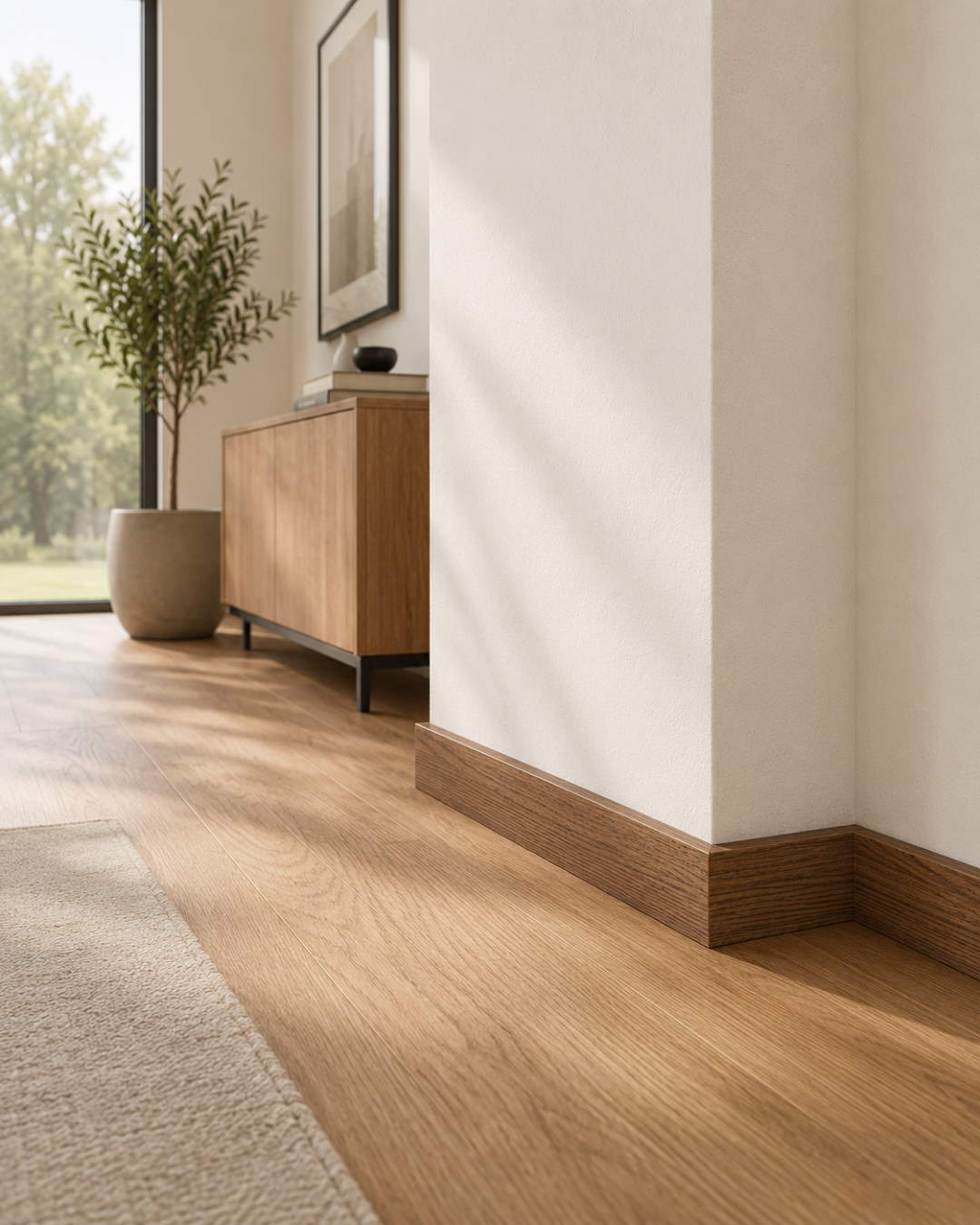 Sockelleiste mit Holzoptik 60 mm Eiche gebeizt