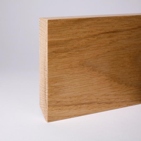 Vierkant Massivholz-Sockelleiste 100mm - Eiche gelackt