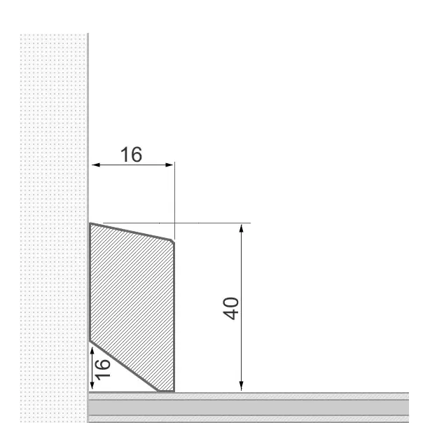 Massivholz-Sockelleiste 40x16mm abgeschrägt - Eiche geölt