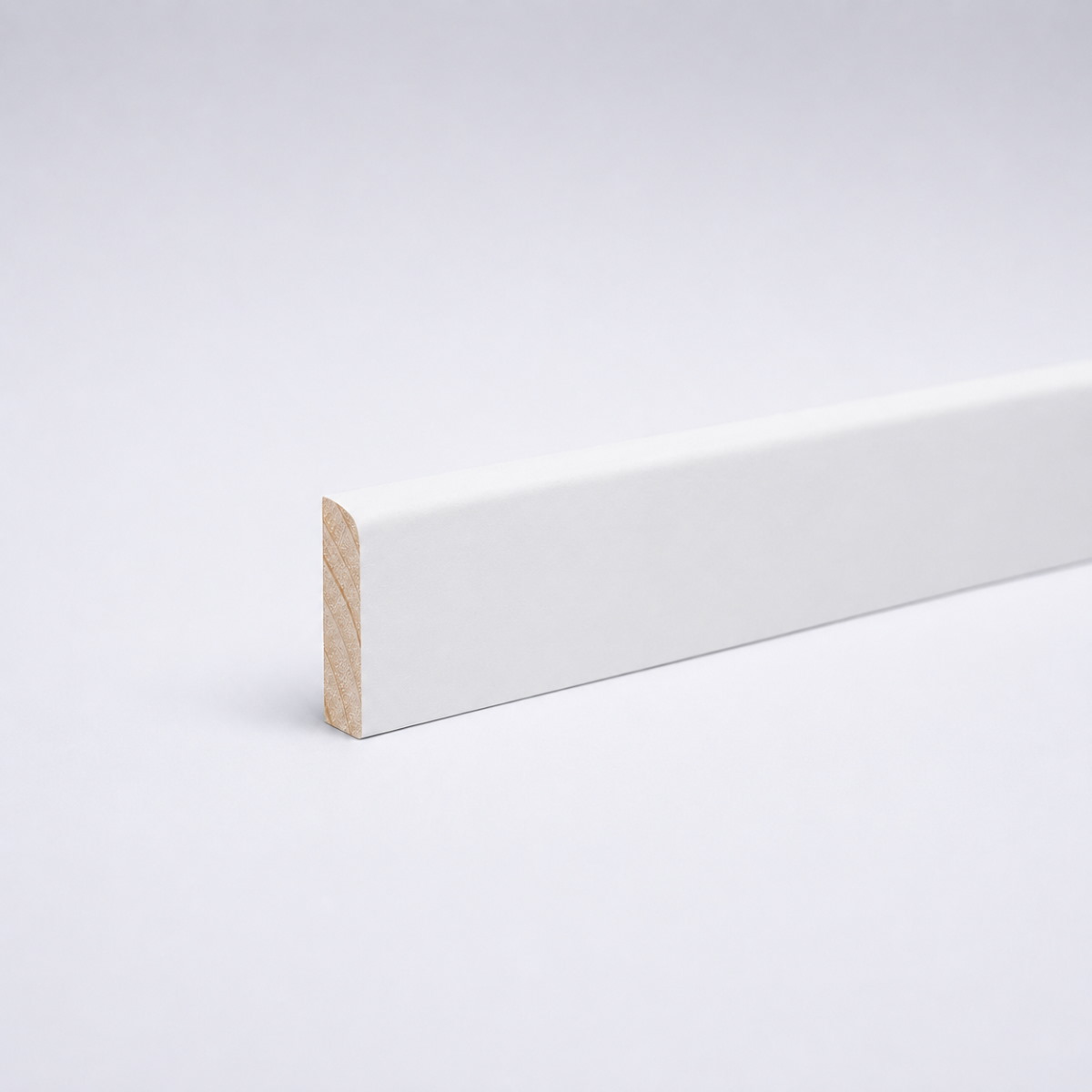 Deckleiste, Wandleiste Massivholz Sockelleiste 28 x 5 mm – Weiß lackiert RAL9010