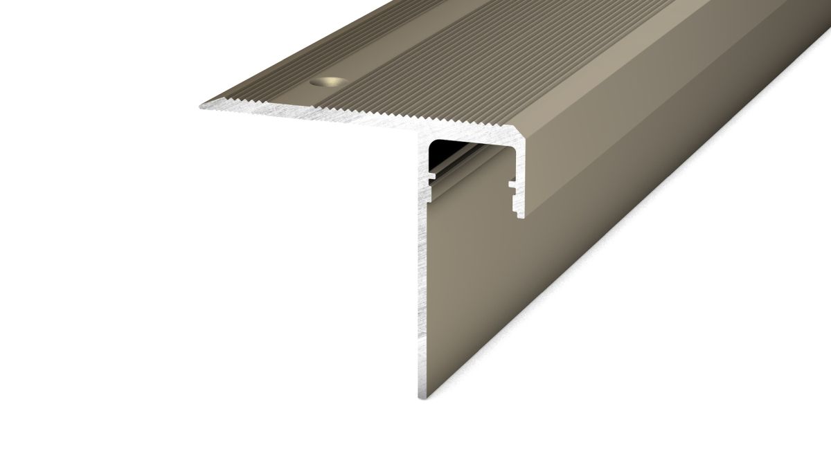 Prinz LED-Treppenkantenprofil 56 x 47,5 mm - Nr. 218 - Edelstahl matt - 500 cm