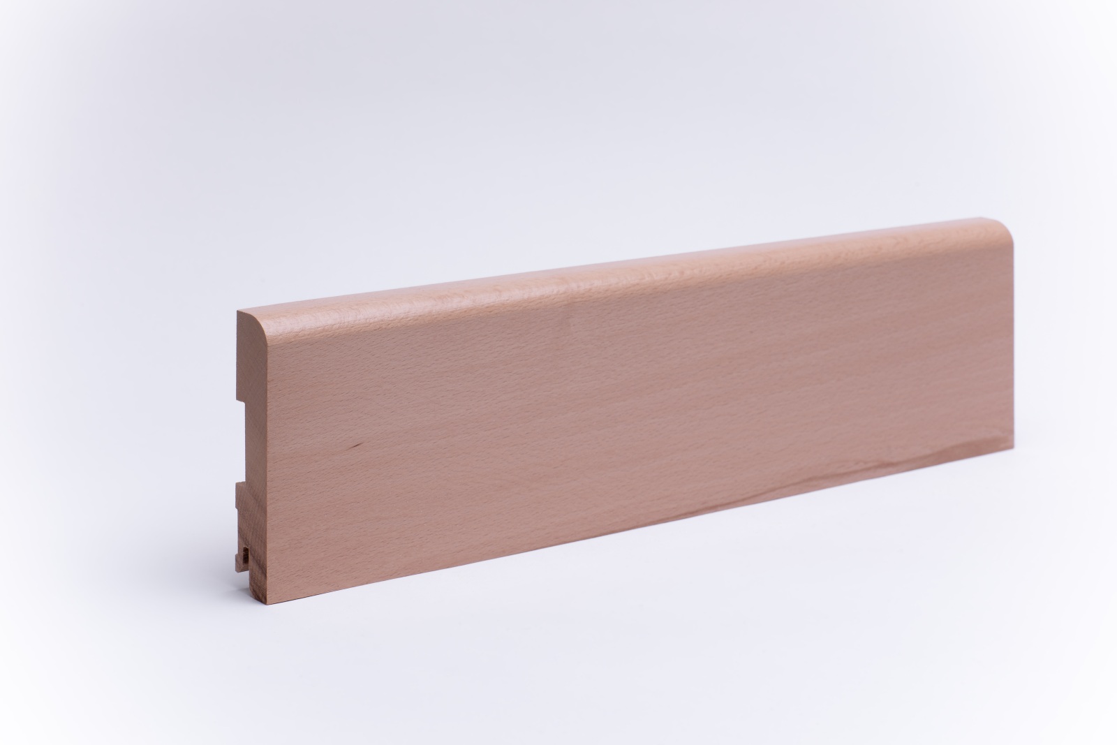 Massivholz-Sockelleiste abgerundet 120mm - Buche gelackt