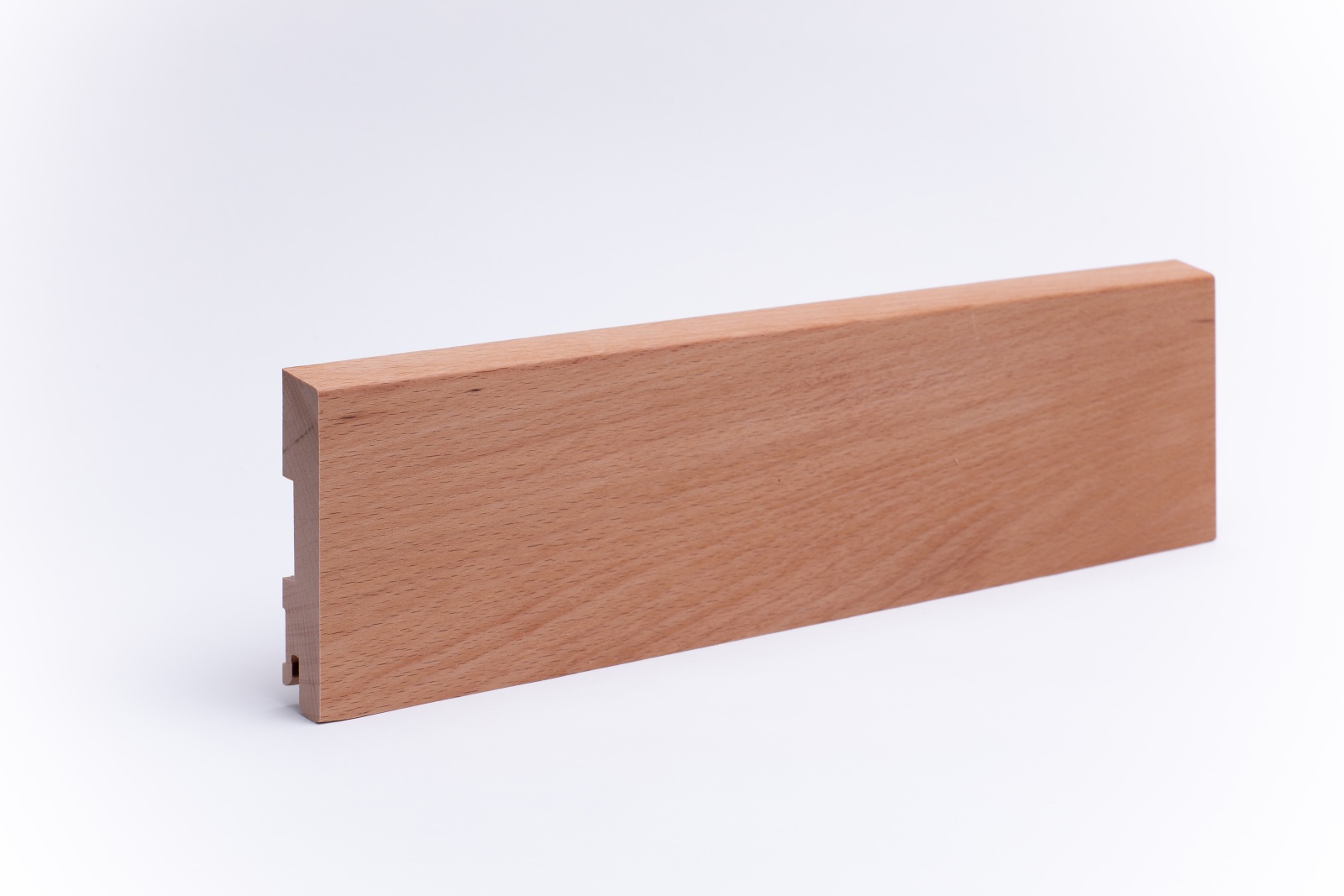 Massivholz Sockelleiste abgeschrägt 100mm - Buche geölt