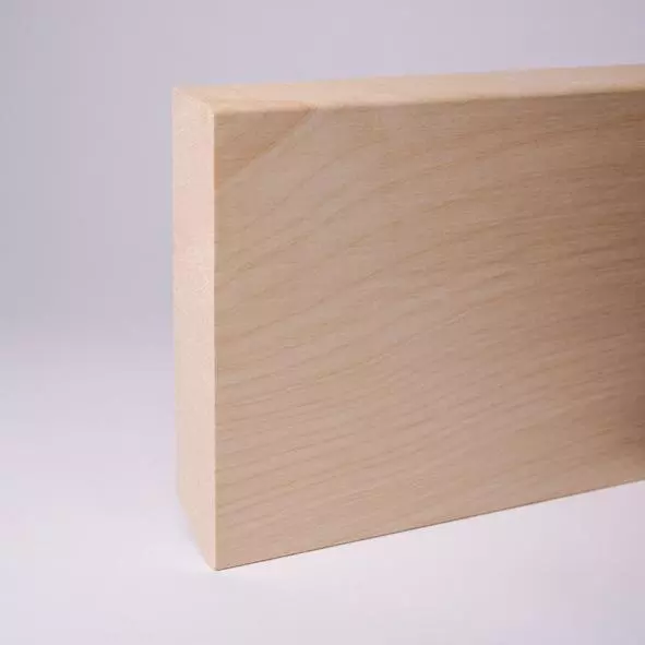 Massivholz Sockelleiste abgeschrägt 120mm - Ahorn roh
